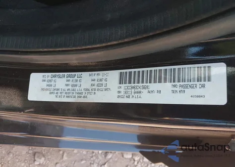 2012 Chrysler 200 Lx из США, поврежденный, VIN 1C3CCBAB3CN158201